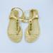 Coach Shoes | Coach Logo Jelly Rubber Strappy Thong Sandals Gold 7 | Color: Gold | Size: 7