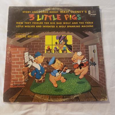 Disney Media | 1961 Walt Disney Three Little Pigs Soundtrack Vinyl Record | Color: Black | Size: Os
