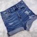 American Eagle Outfitters Shorts | American Eagle Ae Curvy Hi Rise Shortie Denim Shorts Size 0 | Color: Blue | Size: 0