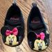 Disney Shoes | Disney Slip On Minnie Mouse Shoes With Elastic Strap 9-12 Months | Color: Black | Size: 9-12 Months