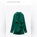 Zara Dresses | Green Satin Dress | Color: Green | Size: Xs