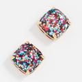 Kate Spade Jewelry | Kate Spade Square Glitter Stud Earrings - Like New! | Color: Blue/Pink | Size: Os