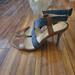 Jessica Simpson Shoes | Jessica Simpson Denim And Brown Criss Cross Heels Size 10 | Color: Brown | Size: 10