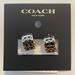 Coach Jewelry | 16. Coach Signature C’s Black And Gold Hoop Earring Nwt | Color: Black/Gold | Size: Os