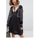 Free People Dresses | Free People All My Life Mini Embroidered Detail Tassel Neck Dress With Pockets | Color: Black | Size: M