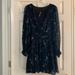 Anthropologie Dresses | Gorgeous Brand New Never Worn Sheer Ruffled 3/4 Sleeve Anthropologie Mini Dress. | Color: Black/Blue | Size: M