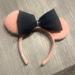 Disney Accessories | Like New Disney Parks Pink Corduroy Denim Bow Minnie Mouse Ears Headband 2023 | Color: Blue/Pink | Size: Os
