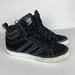 Adidas Shoes | Adidas Top Court Mens Size 7 Black On Black White High Tops 2012 Shw 675001 | Color: Black/White | Size: 7