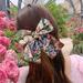 Anthropologie Accessories | Floral Detail Hair Bow Clip | Color: Blue/Pink | Size: Os