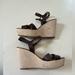 J. Crew Shoes | J Crew Brown Leather And Fabric Wedge Platform Sandal | Color: Brown | Size: 9