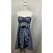 J. Crew Dresses | J.Crew Strapless Chambray Rose And Ruffle A-Line Dress 100% Cotton Size 0 | Color: Blue | Size: 0