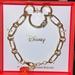 Disney Jewelry | Disney Hollow Mickey Mouse Gold Chain Link Bracelet | Color: Gold | Size: 7”