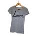 American Eagle Outfitters Tops | American Eagle Outfitters Love Ribbon Graphic Gray Tee Womens Xs | Color: Black/Gray | Size: Xs