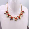 J. Crew Jewelry | J.Crew Vintage Gold Tone Crystal Floral Statement Necklace | Color: Gold | Size: Os