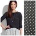 Madewell Tops | Madewell 100% Silk Front Black Top With Heart Pattern Size Small | Color: Black/White | Size: S