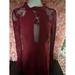 Free People Dresses | Free People Berry Tie Up Mini Large Lace Dress Nwt | Color: Red | Size: L