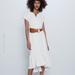 Zara Dresses | Flash Salezara Belted Midi Dress | Color: White | Size: M