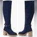 Free People Shoes | Jasper Over The Knee Boot In Blue Suede | Color: Blue | Size: 7