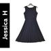 Jessica Simpson Dresses | Jessica H Woman's Black Plus Size 16 Fit Flare Sleeveless Dress New Dot New | Color: Black | Size: 16