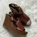 American Eagle Outfitters Shoes | American Eagle Brown Chunky Wedge Platform Sandals Womens Sz 9 | Color: Brown | Size: 9