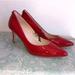 Kate Spade Shoes | Brand New Kate Spade Vida 3" Red Leather Pumps Sz 9 | Color: Red | Size: 9