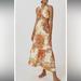 Anthropologie Dresses | Farm X Anthropologie Cutout Floral Maxi Dress | Color: Cream/Orange | Size: S