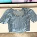 Levi's Tops | Levi’s Louise Chambray Denim Crop Top Puff Sleeves Small | Color: Blue | Size: S