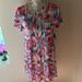 Lularoe Dresses | Lularoe Pink & Blue Roses Carly Dresses Nwt Xs | Color: Blue/Pink | Size: Xs