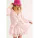 Free People Dresses | Free People Pink Floral Long Sleeve Ruffle Dress | Color: Pink/White | Size: S