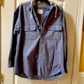 American Eagle Outfitters Shirts | American Eagle Men’s Hooded Button Up Denim Shirt. Never Been Worn. Size Medium. | Color: Blue/Gray | Size: M