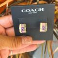Coach Jewelry | Coach Signature C Huggie Earrings | Color: Gold/Purple | Size: Os