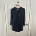 Anthropologie Dresses | Anthropologie Long Sleeve Wool Shift Dress | Color: Blue/White | Size: Xs