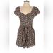 American Eagle Outfitters Dresses | Cute American Eagle Floral Romper With A Sweetheart Neckline. | Color: Black | Size: S