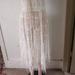 Free People Dresses | Free People Sheer Boho Hippie Dress Lace L Maxi Gown Fringe Victorian Prairie L | Color: Cream/White | Size: L