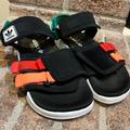 Adidas Shoes | Adidas Kids Size 4 Adilette Sandal 4.0 Slides Gz8827 Black Orange Red Sandals | Color: Black/Red | Size: 4bb