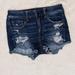 American Eagle Outfitters Shorts | Aeo Hi-Rise Shortie Super Stretch Distressed Short | Color: Blue | Size: 4