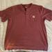Carhartt Shirts | Carhartt Red Henley Short Sleeve Shirt With Front Pocket Size L | Color: Brown/Red | Size: L