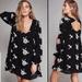 Free People Dresses | Free People Black White Floral Embroidered Emma Austin Swing Mini Dress | Color: Black/White | Size: S
