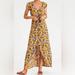 American Eagle Outfitters Dresses | American Eagle High Low Maxi Dress Size S Womans Yellow Floral Cap Sleeve V-Neck | Color: Purple/Yellow | Size: S