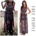 Free People Dresses | Free People Moroccan Black Printed Lace Yoke Maxi Dress Size 4 | Color: Black/Pink | Size: 4