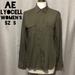 American Eagle Outfitters Tops | American Eagle Button Up Shirt-Sz S-Olive Green-Lyocell-Euc | Color: Green | Size: S