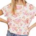 Free People Tops | Free People Tourist T-Shirt Pink + Orange Roses Short Sleeve Blouse Top. Xs. | Color: Orange/Pink | Size: Xs