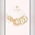 Free People Jewelry | Free People Gold Plated Hoop Earring Set | Color: Gold | Size: Os