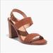 Madewell Shoes | Madewell Embossed High Heel Sandals In Brown Size 10 | Color: Brown/Tan | Size: 10