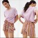 Anthropologie Shorts | Anthropologie High Rise Stripe Shorts Belted Pockets Red Size S Nwt | Color: Pink/Red | Size: S