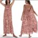 Anthropologie Dresses | Anthropologie Flounced Maxi Lounge Dress Spaghettistrap Abstract Low Back Red M | Color: Cream/Red | Size: M