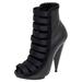 Gucci Shoes | Gucci Black Elastic And Leather Isadora Gladiator Booties Size 35 | Color: Black | Size: 35