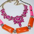 J. Crew Jewelry | 2 J Crew Necklaces Rhinestone Pink Opal Pink & Pink Orange Beaded | Color: Orange/Pink | Size: Os