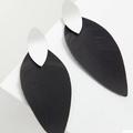 Torrid Jewelry | 2/$18 Torrid Back Faux Leather Leaf Earrings | Color: Black/Silver | Size: Os