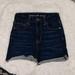 American Eagle Outfitters Shorts | American Eagle Curvy Hi Rise Shortie Dark Wash Jean Shorts | Color: Blue | Size: 00